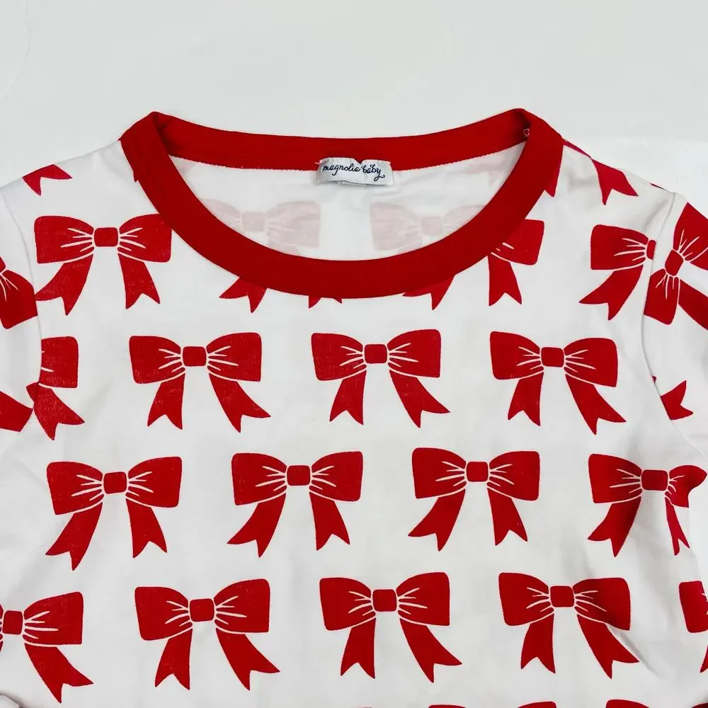 NWT Magnolia Baby Size 5 Red Bows Pajamas